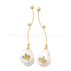 Серьги-гвоздики из латуни в форме короны&nbsp;EJEW-Z086-14G