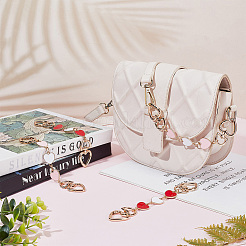 4 шт. 2 цвета сплав эмаль сердце ссылка ремешок удлинитель для кошелька&nbsp;PURS-CP0001-01