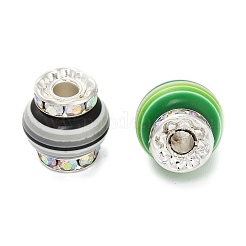 Бусины из смоляных стразов в форме фонаря с полосатым узором KK-Q080-02S