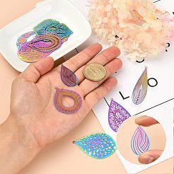 24 шт. 12 стиля ионного покрытия (IP) 201 филигранные подвески из нержавеющей стали STAS-SZ0002-18