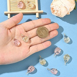 10шт 2 цвета стеклянные подвески&nbsp;GLAA-YW0005-46