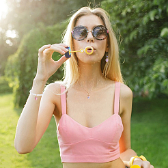 64шт 8 цвета стеклянные подвески GGLA-GA0001-07A