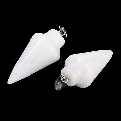 Natürliche weiße Jade Edelstein spitzen Anhänger&nbsp;G-K384-01P-09