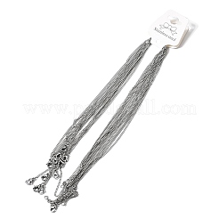 男女兼用 12mm 304ステンレススチール製ツイストチェーンネックレス 2個  変色なし  ステンレス鋼色  17.83インチ（45.3cm）&nbsp;NJEW-H093-17P-03