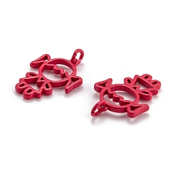 スプレープリント真鍮製ペンダント  女の子  トマト  20x16x2mm  穴：3mm&nbsp;KK-P196-E02