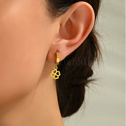 Модные латунные серьги-кольца в форме клевера HI5934