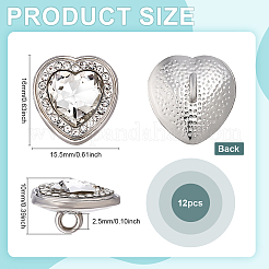 12 шт. стеклянные пуговицы со стразами BUTT-PH0001-50