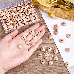 ブナ材ビーズ120個  ロンデル  バリーウッド  12.5x6mm  穴：3.5mm&nbsp;WOOD-PH0009-46B