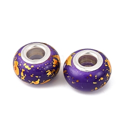 Европейские бусины-рондель из непрозрачной смолы&nbsp;RESI-Z046-01G