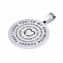 Подвески с цитатами из нержавеющей стали 201&nbsp;X-STAS-T044-221P