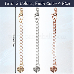12 шт. двухцветный долговечный удлинитель цепи из латуни с покрытием KK-CN0003-14
