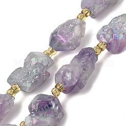 Brins de perles d'améthyste naturelle brute électroplaquée&nbsp;G-Z131-J02-11