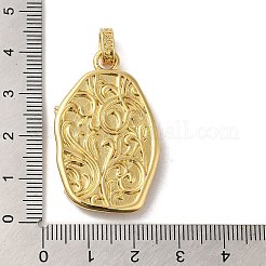 Micro pavé di zirconi cubici in ottone placcato a cremagliera con pendenti a forma di conchiglia&nbsp;KK-Q795-15C-G