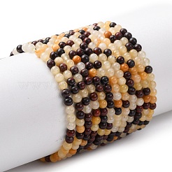 Нити бусин из натурального красного кровавика и желтого нефрита&nbsp;G-Z116-A17-3mm