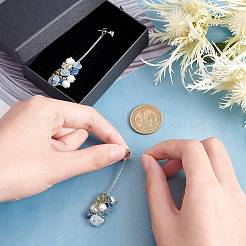 1 пара серег-гвоздиков с подвесками из натуральных смешанных драгоценных камней EJEW-UN0002-26