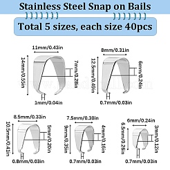 200 шт. 5 размера 201 из нержавеющей стали с защелкивающимися дужками STAS-SC0005-55