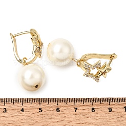 Pendientes colgantes de aro de latón con micro circonitas cúbicas.&nbsp;KK-CBA8324-21G
