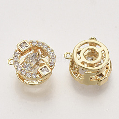 Латунные микропаве прозрачные кубические циркониевые подвески&nbsp;ZIRC-T011-15G-NF