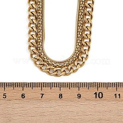 Женские ожерелья из витой цепи из нержавеющей стали 304&nbsp;LS-NJEW-A057-02C-G