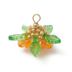 Стекло с круглыми ракушечными жемчужинами и акриловыми подвесками и латунными бусинами&nbsp;PALLOY-MZ00646-02