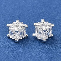 Латунные микро проложить кубического циркония бусы&nbsp;KK-B142-03S-01