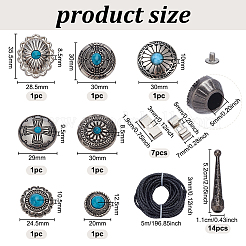 DIY-Sets zur Herstellung von Bolo-Krawattenschnallen aus Legierung und Türkisimitat&nbsp;DIY-NB0012-94