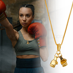 4 шт. ожерелья с подвесками из сплава перчаток&nbsp;NJEW-UN0001-62AG