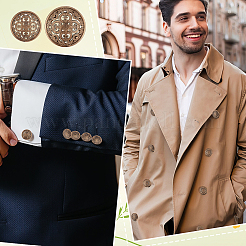 50 шт. 5 стиля пуговицы из сплава с тремя отверстиями на ножке BUTT-GA0001-21