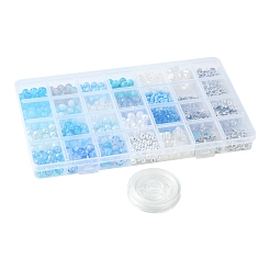 Наборы для изготовления браслетов из круглых стеклянных и пластиковых бусин своими руками&nbsp;DIY-FS0007-56A