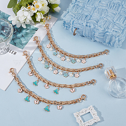 4 шт. 2 стиля сплав эмаль бабочка цветок подвеска железная сумка декоративные цепочки&nbsp;HJEW-DR00190