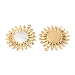 Подвески из натуральной белой ракушки из нержавеющей стали 304 X-STAS-L288-12G-02