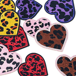 10 toppa da cucire/stirare in 10 stili di poliestere con stampa leopardata ricamata&nbsp;PATC-TA0001-59