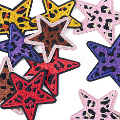 10 pieza de 10 estilos de parches de tela bordada con estampado de leopardo de poliéster para planchar o coser&nbsp;PATC-TA0001-58