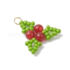 Рождественские подвески из стеклянных бусин с падубом&nbsp;PALLOY-MZ01057