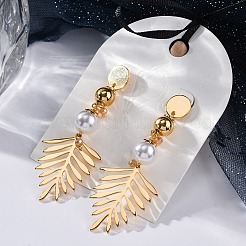 Серьги-гвоздики с подвесками из латунного листа EJEW-R014-09G