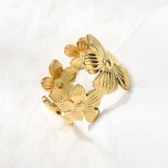 5 шт. открытые манжеты из нержавеющей стали 304 для женщин&nbsp;RJEW-K313-11G