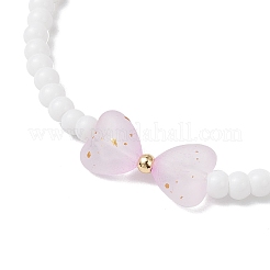 6 шт. браслеты из круглых бусин непрозрачного стекла двух цветов&nbsp;BJEW-JB12508