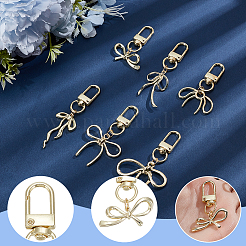 6 Stück 6 Stile Legierung Bowknot Anhänger Dekorationen&nbsp;HJEW-SP0001-66G