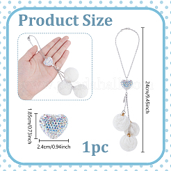 Плюшевая ткань круглая и полимерная глина стразы сердце кулон подвеска украшение HJEW-DR00080