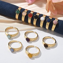 Круглые натуральные смешанные кольца из камня RJEW-C119-10G