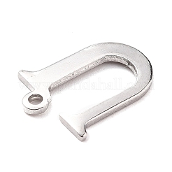 変色しにくい304ステンレススチールチャーム  レーザー切断  アルファベット  ステンレス鋼色  文字.u  12x10x0.8mm  穴：1mm&nbsp;STAS-H112-U-P