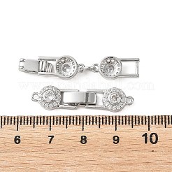 Fermoirs ovales pliables en laiton Shegrace avec micro-pavé de zircone cubique transparente&nbsp;XGRQ5S551-845-P
