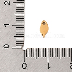 304ステンレスペンダント  ティアドロップチャーム  ゴールドカラー  7.5x3.5x2mm  穴：1.2mm&nbsp;STAS-P377-05G