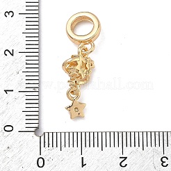 Латунные подвески с золотыми кубическими циркониями в европейском стиле&nbsp;KK-K407-37G-01