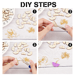 30 набор 3-х размеров неокрашенных деревянных соединительных подвесок WOOD-OC0002-94