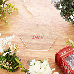 Шестиугольные прозрачные акриловые большие подвески&nbsp;TACR-BC0001-11