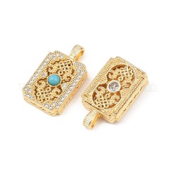 Латунные микропаве прозрачные подвески с фианитом&nbsp;KK-H524-11G