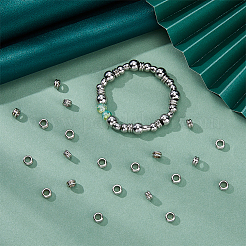 201 нержавеющая сталь рифленые европейские бусины STAS-DC0015-64