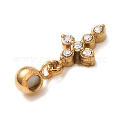 Colgantes de acero inoxidable 304 con micropavé de circonitas cúbicas transparentes&nbsp;CU-CBAB6EC-13G