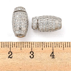 ラインストーンの留め金が付いたスターリングシルバー925個  ドラム  18KGP本金メッキ  14x8x8mm  穴：4mm&nbsp;STER-B005-40G